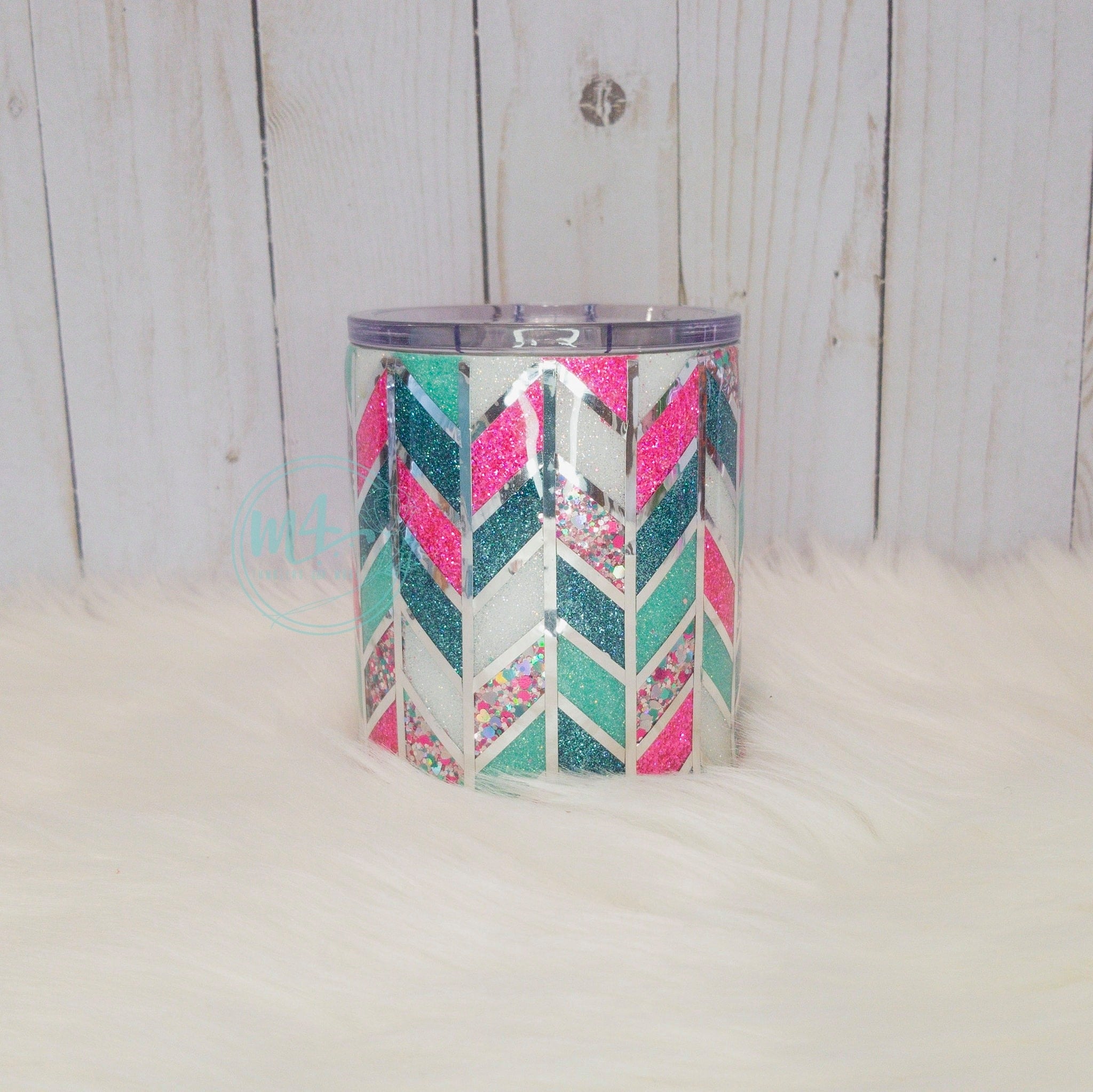 Geometric "Tangram" Glitter Tumbler